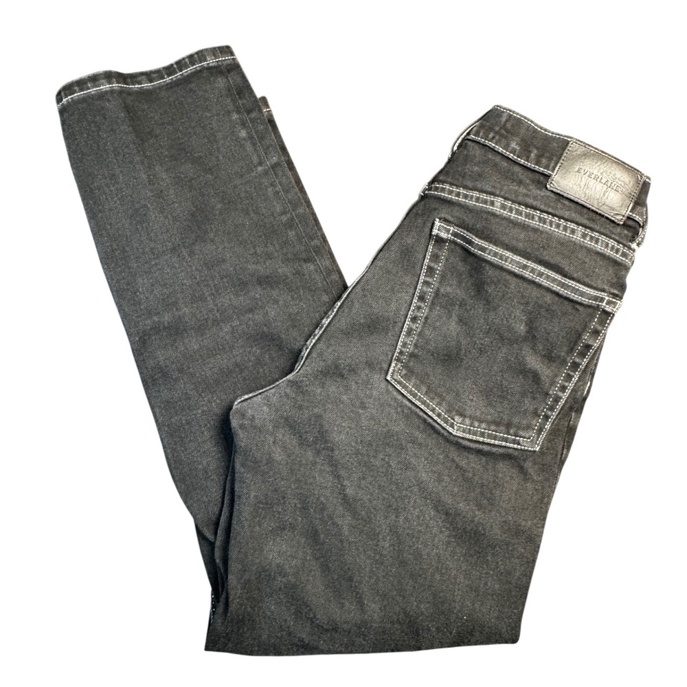 Everlane The Cheeky Jean Black High Rise Straight Crop‎ Womens 27 Stretch Denim